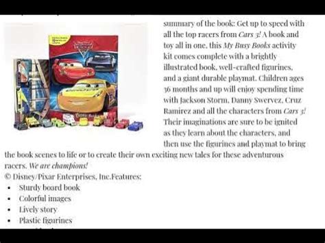Disney Cars 3 My Busy Book Board Book Picture Book May 1 2017 By