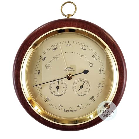 Mahogany Maritime Barometerthermometerhygrometer With Ring Suspension