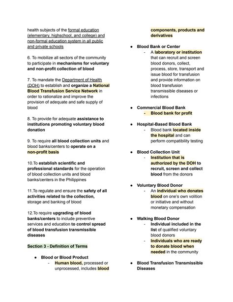 SOLUTION: Philippine blood banking laws for medical technology students