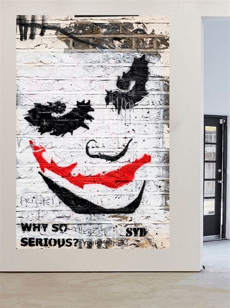 Street Art 59 Or A0 Gothic Joker Why So Serious Stencil Etsy