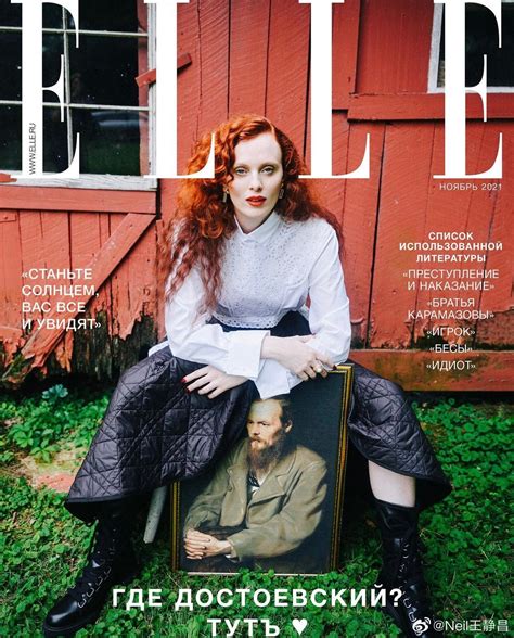 俄罗斯版《ELLE》11月刊封面 Karen Elson Kat irlin__财经头条