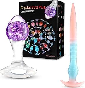 Amazon Anal Plug Liquid Silicone Butt Plug With Luxury Crystal Bal 11 4 Inch Soft Liquid