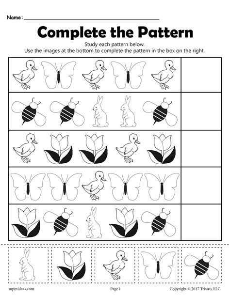 Free Printable Pattern Worksheets Pattern Rjuuc Edu Np Worksheets