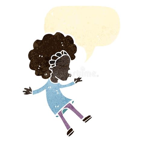 Retro Cartoon Woman With Speech Bubble Stock Vector Illustration Of