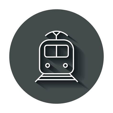 Train Transportation Icon Vector Illustration With Long Shadow