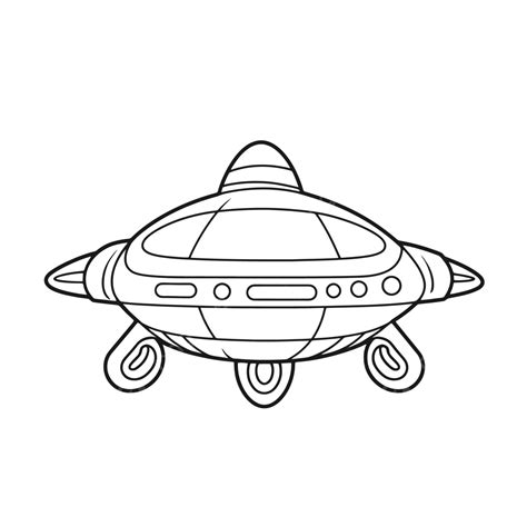 Dibujo De Imagen En Blanco Y Negro Una Nave Espacial Para Colorear El