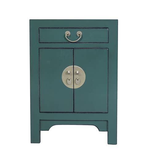 Chinese Bedside Table Pine Green Orientique Collection W42xD35xH60cm