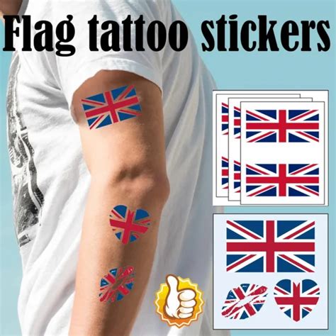 union jack flag face tattoos british jubilee red white blue tattoo