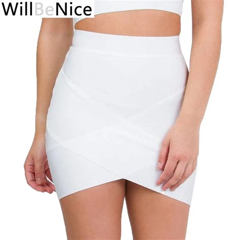 Willbenice Classic Women Mini Elastic Bandage Skirts Sexy Slim Pencil