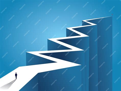 Premium Vector | Career journey concept business person walking on long