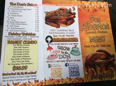 Online Menu Of Don Alberto 2 Restaurant Fredericksburg Virginia