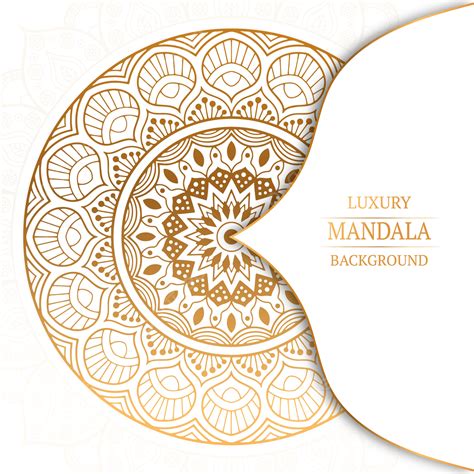 Luxury Gold Mandala With White Background For Wedding Invitation Cards