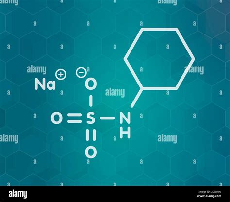 Sodium Cyclamate Artificial Sweetener Molecule White Skeletal Formula