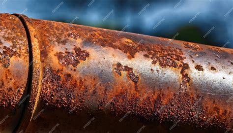 rusted metal pipe showing corrosion  oxidation  common sight