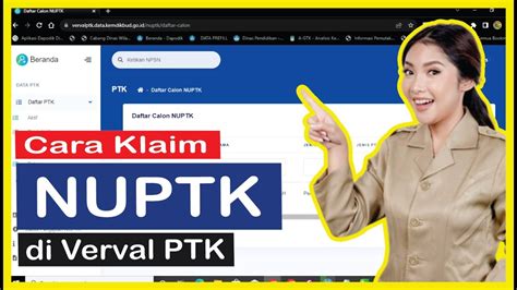 Cara Klaim NUPTK Di Verval PTK YouTube