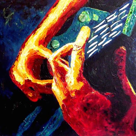 Original Modern Abstract Contemporary Guitar Art Painting Painting by ...