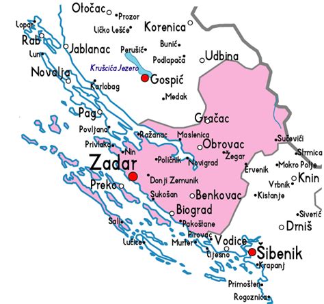 Map Of Zadar Province Area Maps Of Croatia Region City Political Physical