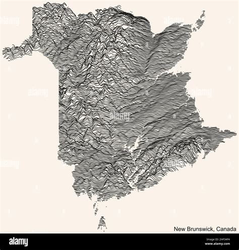 Topographic Relief Map Of The Canadian Territory Of New Brunswick