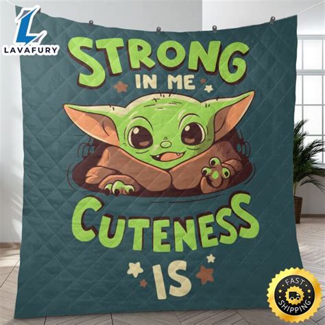 Grogu Peeking In Fleece Throw Blanket Lavafury