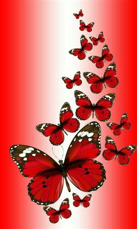 Red Butterflies Flying In The Air