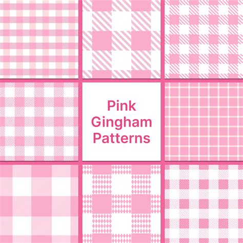 Pink Gingham Patterns V2 MasterBundles