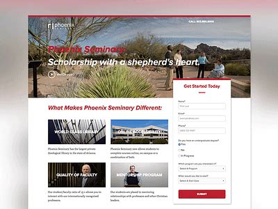 Phoenix Seminary Landing Page by Ben Adam on Dribbble