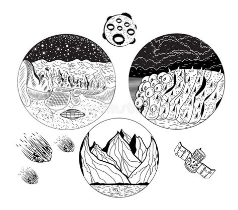 lunar surface texture stock vector illustration  flames