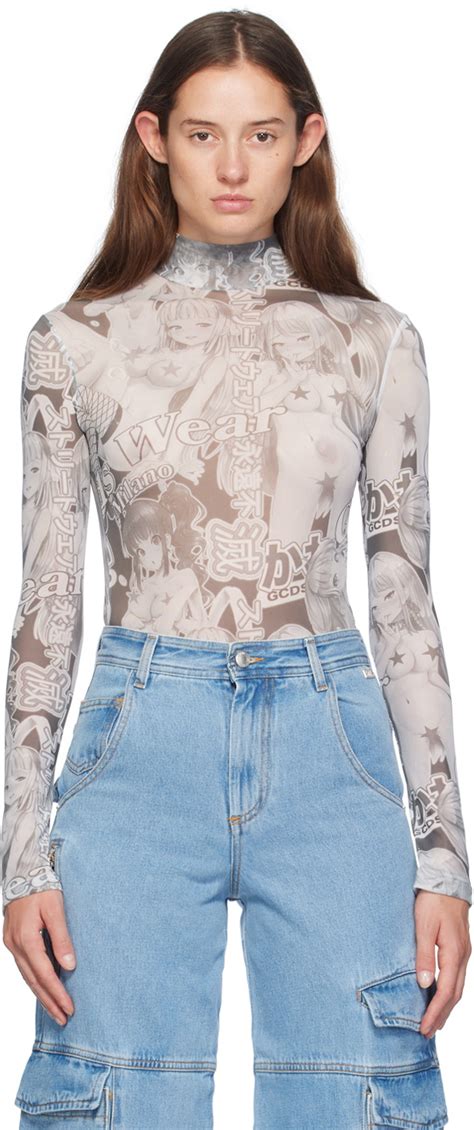 GCDS Gray Hentai Bodysuit GCDS