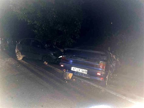 Zonguldak ta kafa kafaya çarpışan otomobillerde 1 ölü 5 yaralı Son