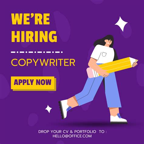 We Are Hiring Copywriter Online Instagram Post Template Vistacreate