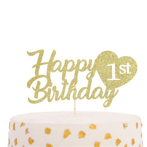 Buy Golden Glitter Happy St Birthday Cake Topper Golden Glitter Cake