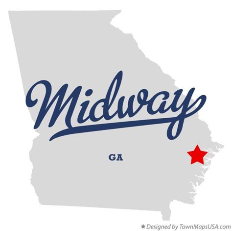 Map of Midway, GA, Georgia