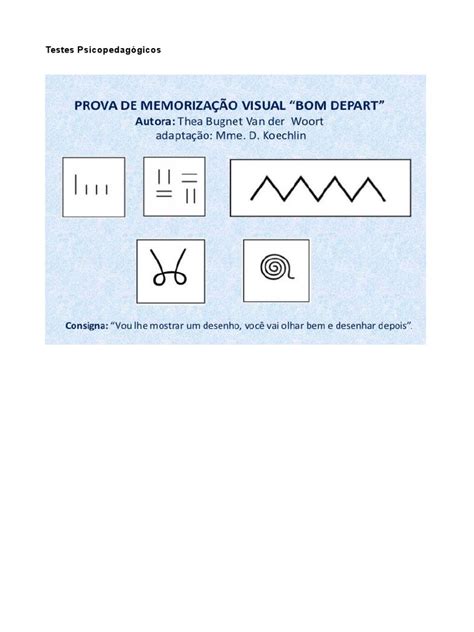 Testes Psicopedagógicos Para Baixar E Imprimir - Testes Psicopedagógicos para Avaliação | PDF