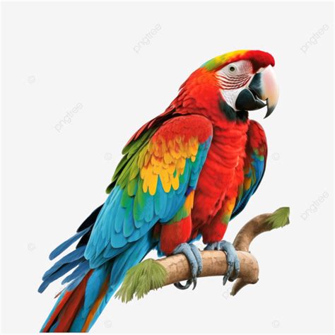 Beautiful Red Parrot With Transparent Background Beautiful Red Parrot