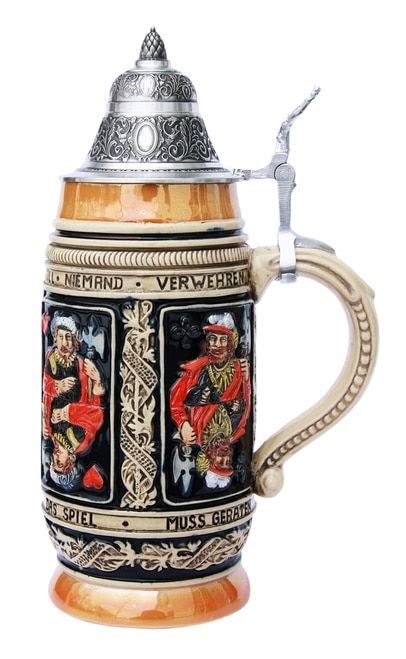 Authentic German Beer Steins With Lids Imported Pewter Beer Steins