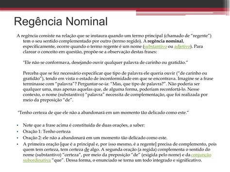 Regencia Verbal E Nominal Resumo