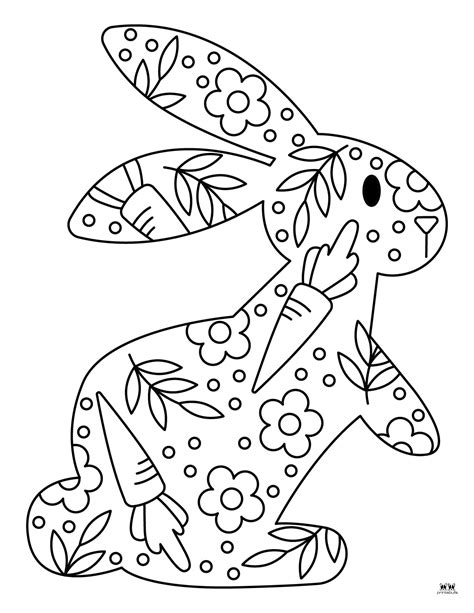 Coloring Bunny Pages Kids Easter Printable Rabbit Girls Clipart Boys