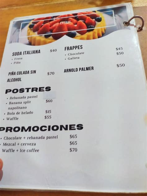 Carta de Gloria's Restaurant & Bar, Pátzcuaro