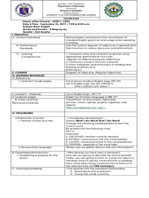 Detailed Lesson Plan In Araling Panlipunan Detailed Lesson Plan In Images And Photos Finder