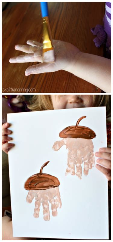 Handprint Acorn Craft For Kids To Make Crafty Morning Fall Crafts