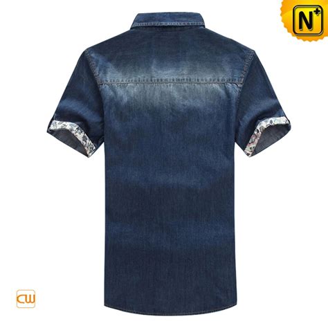 mens fashion short sleeve denim shirts cw