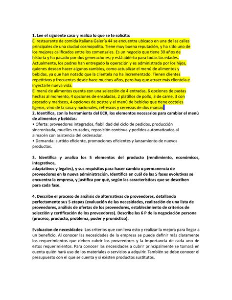 Evidencia Fundamentos Part Lee El Siguiente Caso Y Realiza Lo