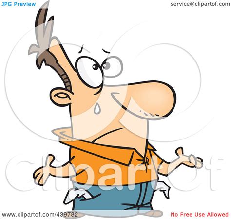 Royalty-Free (RF) Clip Art Illustration of a Cartoon Broke Man Crying ...