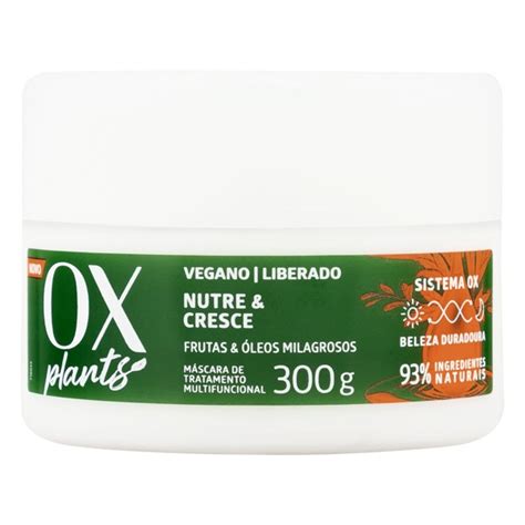 Máscara de Tratamento Multifuncional OX Plants Nutre Cresce Pote 300g