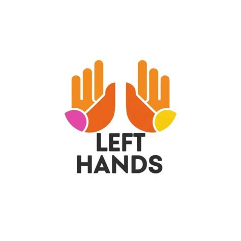logo design   left hands unique typography emblem  retail