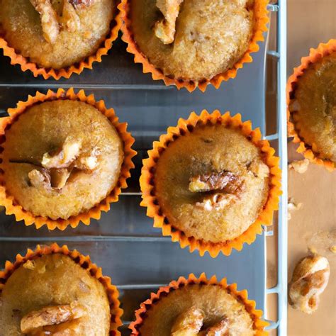 Freshly Baked Pumpkin Muffins With Walnuts Cinnamon And Nutmeg On A