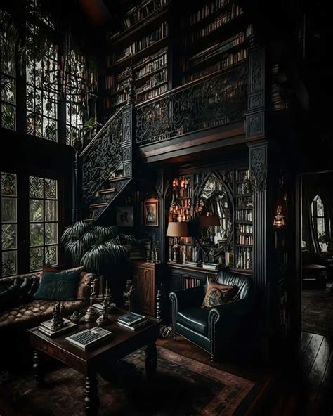 Dark Reading Room 🖤 | Gothic house, Dream home design, Dark home decor