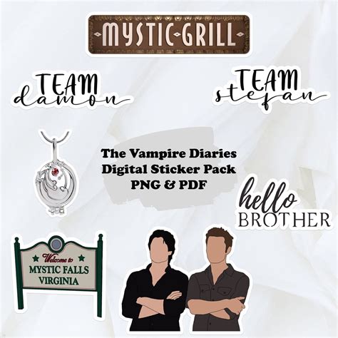 Vampire Diaries Digital Stickersdigital Sticker Packdamon Salvatore