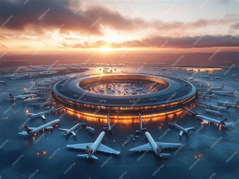Circular runway airport concept | Premium AI-generated image