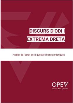 DISCURS D ODI I EXTREMA DRETA Anàlisi de l estat de la qüestió i